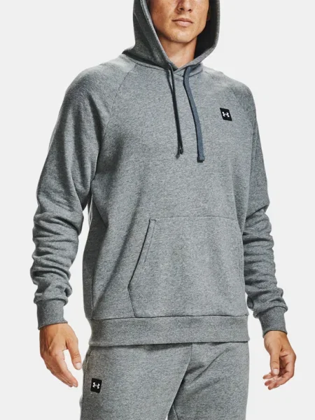 Olcsóbban. férfi melegítőfelső Under Armour Rival Hoodie pitch gray light heather/onyx white. Méret: XXL szürke