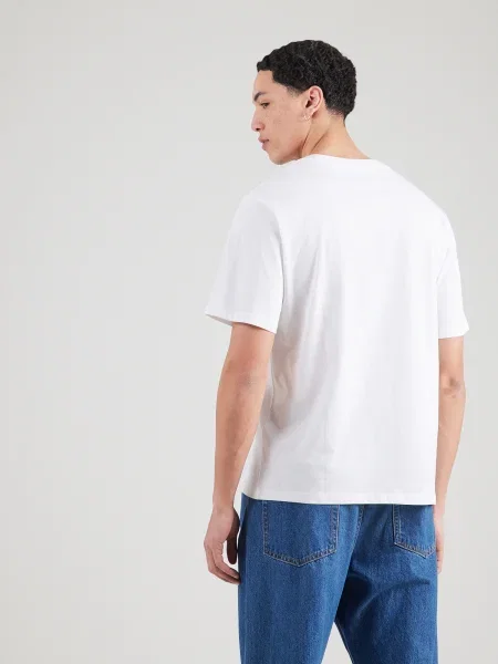 JACK & JONES Tričko JJBRAT trstinová / tmavozelená biela