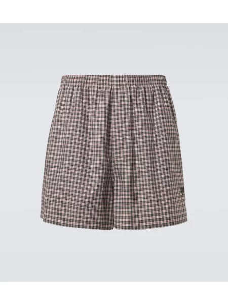 Szorty Balenciaga w kratkę beżowe