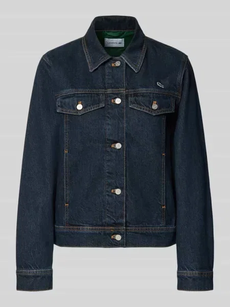 Kurtka jeansowa z detalem z logo Lacoste granatowa