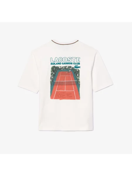 Lacoste T-Shirt Roland-Garros Edition Jersey biały