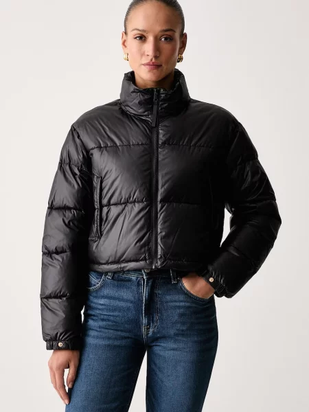 Twinset geacă matlasată pentru femei negru