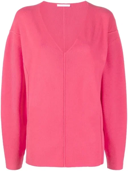 Pulover Helmut Lang cu decolteu în V roz