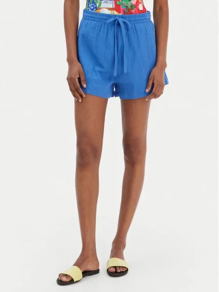 Seafolly Kratke hlače iz tkanine Crinkle modra