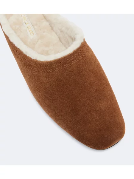 Papuci tip mules Veronica Beard din piele de căprioară maro
