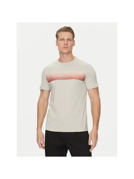 Calvin Klein T-shirt Linear Ombre Regular Fit siva