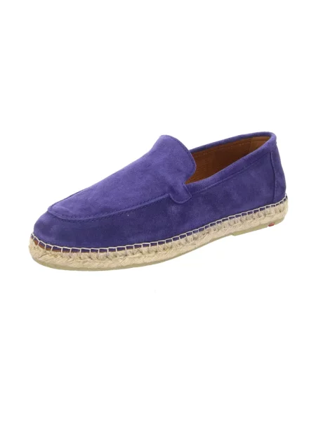 Espadryle Lloyd skórzane wsuwane niebieskie