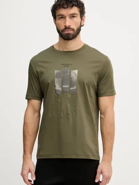 BOSS Green tricou bărbați BOSS X PORSCHE verde