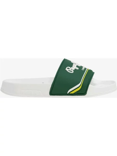 Sandały Pepe Jeans Slider Origin zielony 32 biały