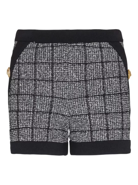 Pantaloni scurți Balmain în carouri gri