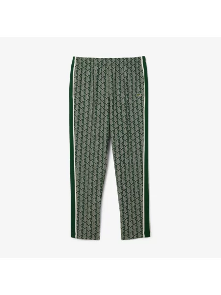 Lacoste Spodnie Dresowe Paryż Z Monogramem Regular Fit Zielone szary