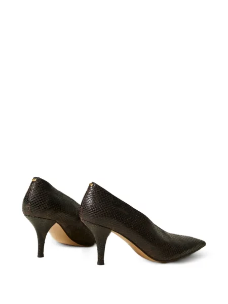 Pantofi cu toc Twinset din piele cu imagine maro