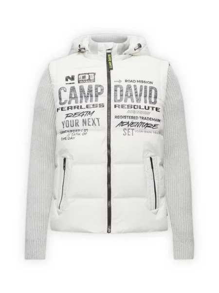 CAMP DAVID Geacă de iarnă kitt / maro / gri închis alb