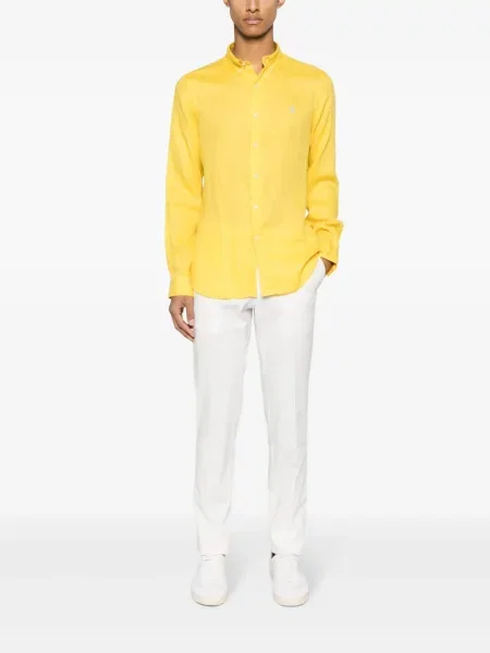 Λινό polo Polo Ralph Lauren με κέντημα κίτρινο