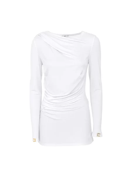 Bluzka Elisabetta Franchi drapowana biała