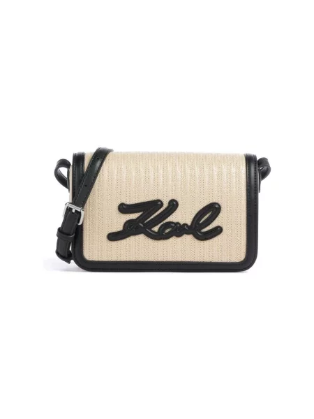 Crossbody kabelka Karl Lagerfeld béžová