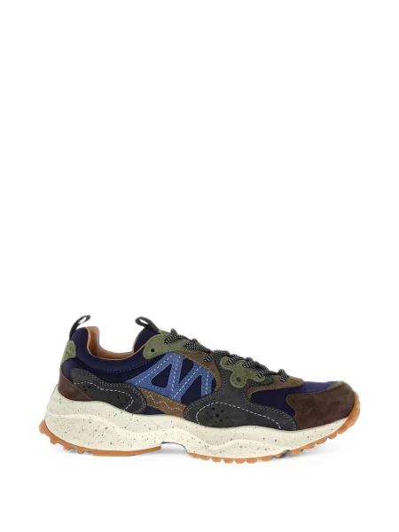 Sneakerși Flower Mountain cu șireturi cu model floral din dantelă albastru