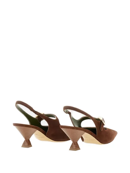 Pantofi cu toc Maria Luca cu cataramă slingback maro
