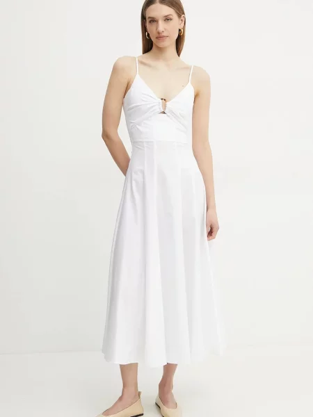 Simona Corsellini rochie din midi evazati alb