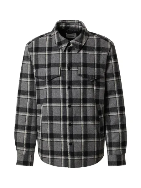 DAN FOX APPAREL Geacă de primăvară-toamnă Carlos gri / negru alb