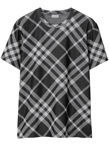 Kostkované krátké tričko Burberry černé