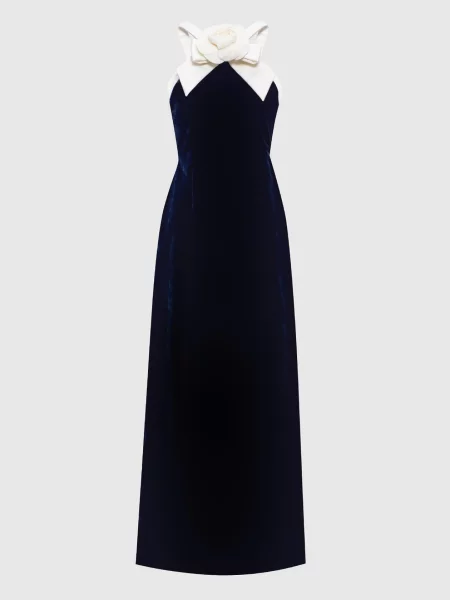 Оксамитова сукня із шовку Richard Quinn синя