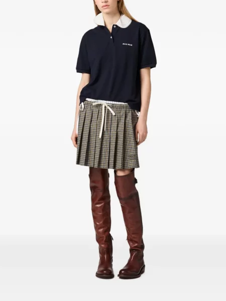Tricou polo Miu Miu albastru