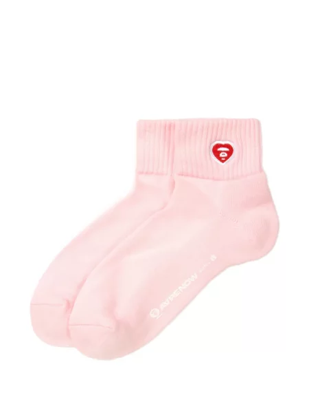 Șosete Aape By A Bathing Ape cu broderie cu motiv cu inimi roz