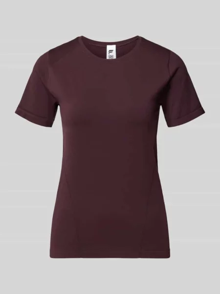 T-shirt o kroju regular fit z okrągłym dekoltem model ‘Feather’ Fabletics bordowa