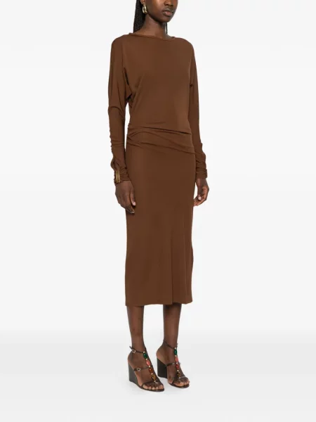 Rochie Max Mara cu volane maro