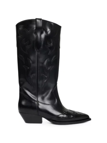 Botine Sandro cu broderie din piele negru