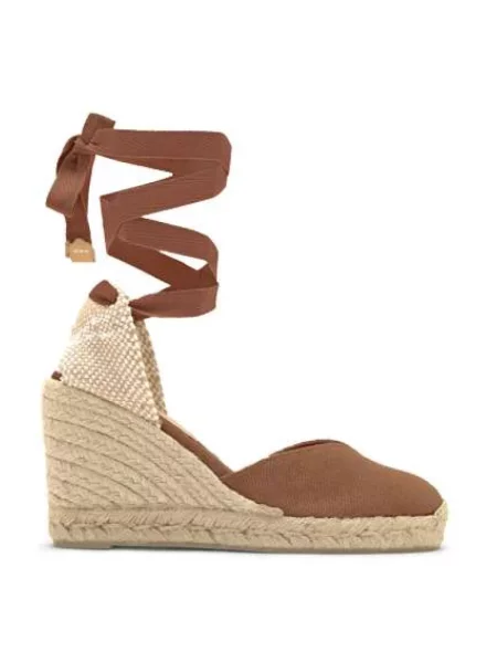 Espadryle Castaner na koturnie brązowe
