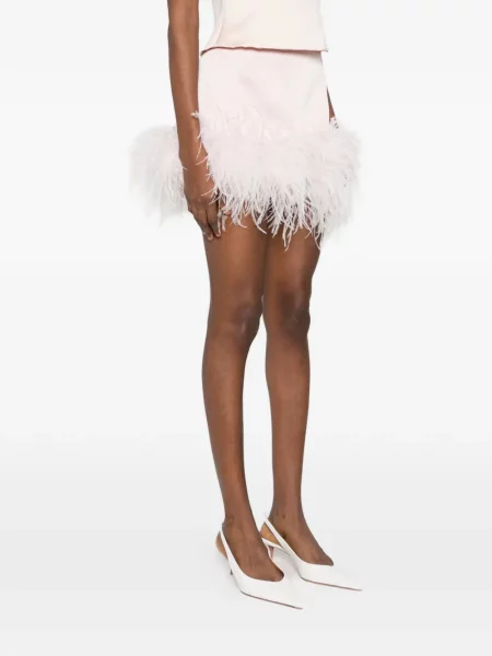 Fusta mini Retrofete cu pene roz