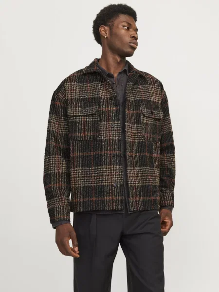 JACK & JONES Prechodná bunda JORRoxbury kapučíno / antracitová / hrdzavo červená čierna