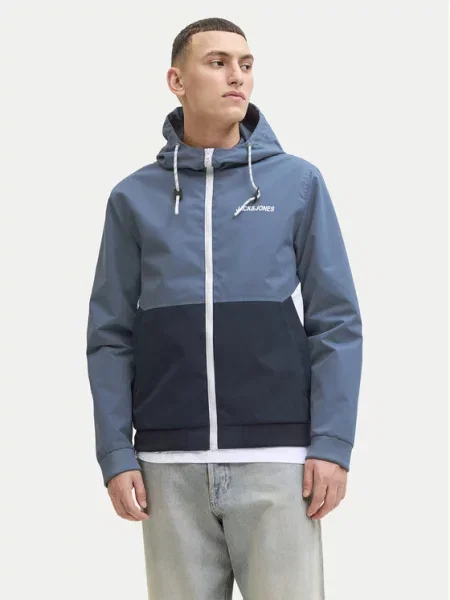 Jack & Jones Μπουφάν μεταβατικό Rush Hood Σκούρο μπλε