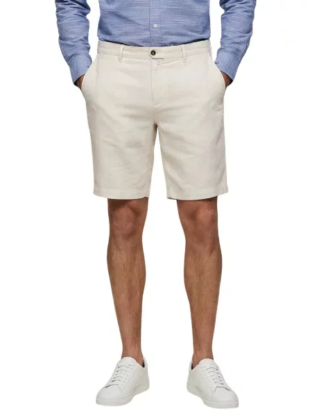 Lněné kalhoty Borghese bílé