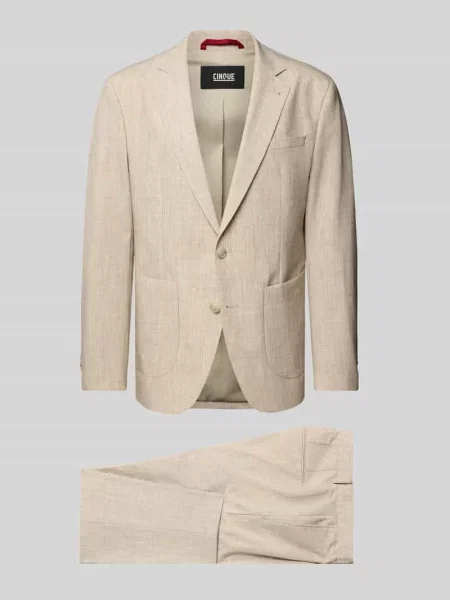 Garnitur o kroju slim fit z domieszką model CIDATI' Cinque beżowy