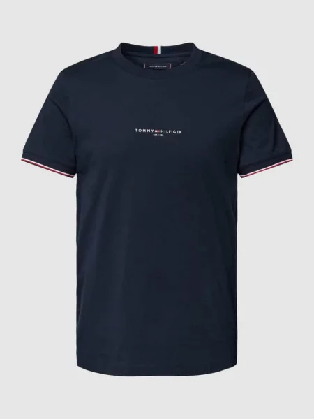 Koszulka Tommy Hilfiger Tommy Logo Tipped Tee Blue L niebieska