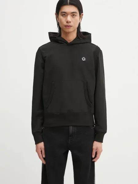 Bombažen pulover Kenzo Boke Flower s kapuco črna