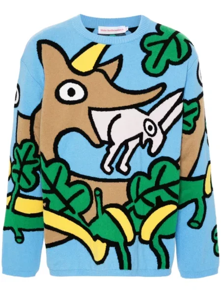 Pulover Walter Van Beirendonck de lână albastru