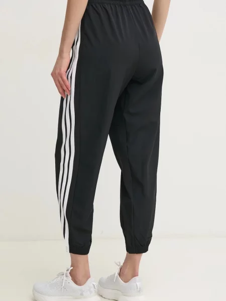 Брюки Adidas Performance в полоску с аппликацией черные