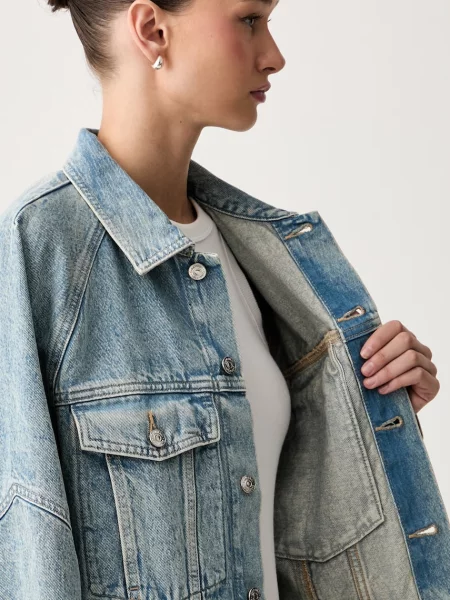 Calvin Klein Jeans дънково яке дамско от деним синьо