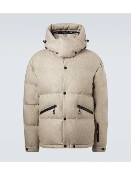 Volnena smučarska jakna Moncler Grenoble bež