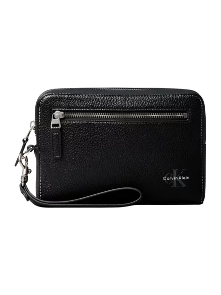 Calvin Klein saszetka z imitacji skóry czarna