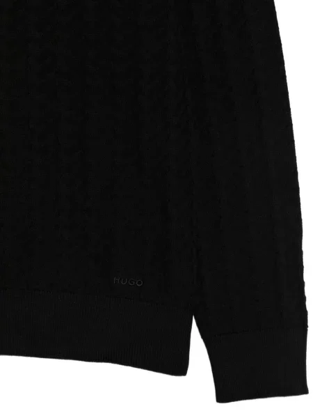 Pulover Boss cu decolteu rotund negru