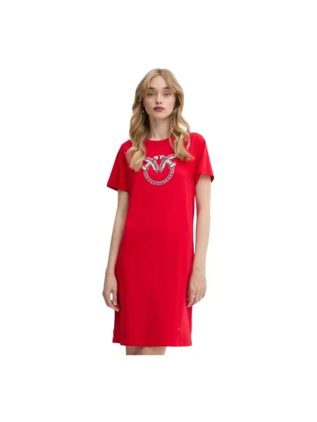Pinko sukienka Answear Exclusive mini prosta czerwony