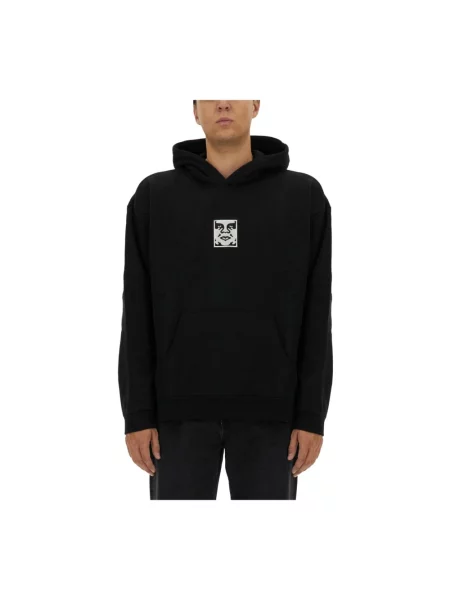 Bluza z kapturem Obey z kapturem czarna