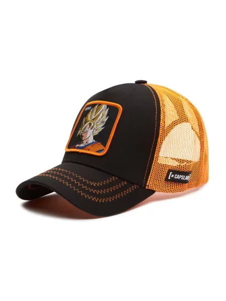 Czapka Trucker Capslab x Dragon Ball Z Goku Saiyen Czarny/Pomarańczowy czarna