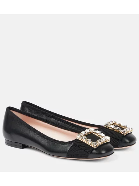 Balerini Roger Vivier din piele negru