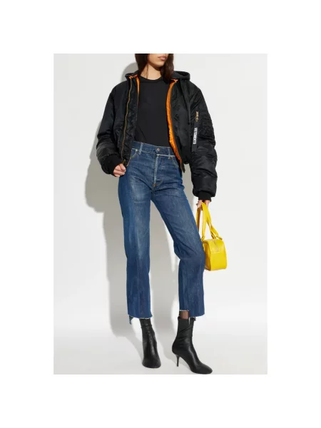 Vetements Iconic Cut-up jeansy straight niebieskie